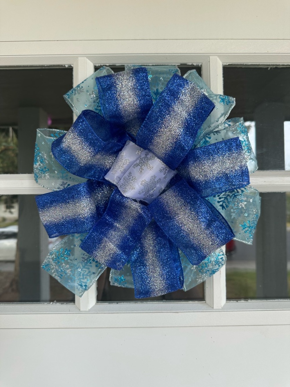 Winter Decorative Bow Wreath- Decorative Door Accent